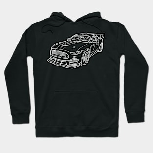 Shelby GT500 Wireframe White Drawing Hoodie